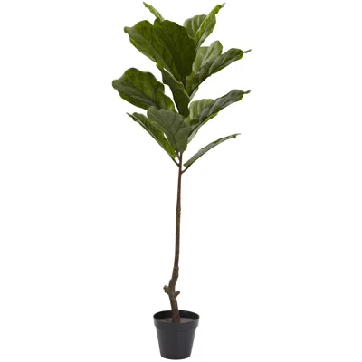 Homplanti 4' Fiddle Leaf Tree Uv Resistant W/14 Lvs(indoor/outdoor)