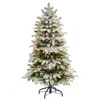 Homplanti 4' Flocked North Carolina Fir Christmas Tree W/250 Leds