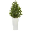 Homplanti 4' Olive Cone Artificial Tree In Planter Uv (indoor/outdoor)