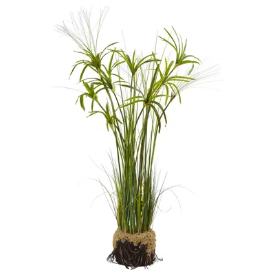 Homplanti 4' Papyrus Plant With Faux Soil