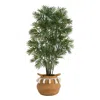 Homplanti 4' Parlor Palm Tree In Handmade Cotton Planter W/tassels