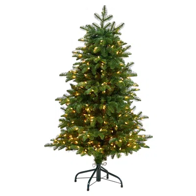 Homplanti 4' South Carolina Fir Artificial Christmas Tree W/250 Leds In Green