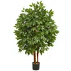 Homplanti 4' Super Deluxe Artificial Ficus Tree
