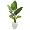 Homplanti 4' Travelers Artificial Palm Tree In Oval Planter