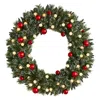 Homplanti 4' Xmas Pre-lit Wreath W/ornaments, 40 Led Lights & 360 Tips