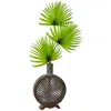 Homplanti 41" Fan Palm In Open Weave Vase