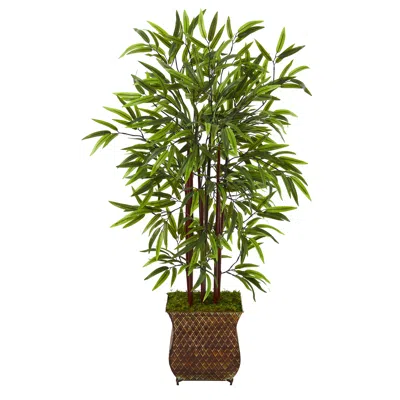 Homplanti 44" Bamboo Artificial Tree In Metal Planter