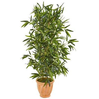 Homplanti 4.5' Bamboo Tree In Planter (real Touch) Uv(indoor/outdoor)