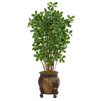 Homplanti 4.5' Black Olive Artificial Tree In Decorative Planter