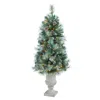 Homplanti 4.5' Brit Columbia Pine Xmas Tree W/100 Lightscones In Urn