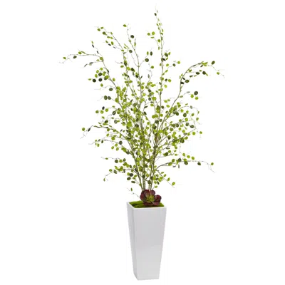 Homplanti 45" Night Willow In White Planter