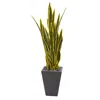 Homplanti 4.5' Sansevieria Artificial Plant In Slate Planter