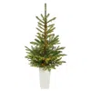 Homplanti 4.5' Washington Spruce Christmas Tree In White Planter