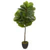 Homplanti 46" Fiddle Leaf Artificial Tree (real Touch)