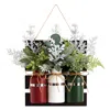 Homplanti 5" 3 Piece Hanging Mason Jar Christmas Arrangement