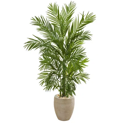 Homplanti 5' Areca Palm Artificial Tree In Sand Colored Planter