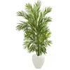 Homplanti 5' Areca Palm Artificial Tree In White Planter