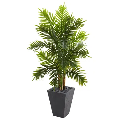 Homplanti 5' Areca Palm Tree In Slate Finished Planter (real Touch)