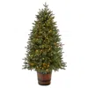 Homplanti 5' Christmas Tree W/200 Led Lights, 497 Lvs In Planter