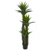 Homplanti 5' Decorative Yucca Artificial Tree In Black Planter