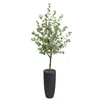 Homplanti 5' Eucalyptus Artificial Tree In Gray Planter