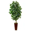 Homplanti 5' Ficus Artificial Tree In Bamboo Planter