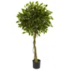 Homplanti 5' Ficus Tree Topiary Uv Resistant (indoor/outdoor)