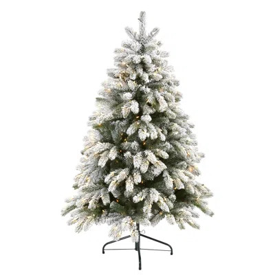 Homplanti 5' Flckd South Carolina Xmas Tree W/300 Lights & 621 Tips