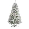 Homplanti 5' Flocked Rock Spruce Christmas Tree W/150 Led And 350 Tips