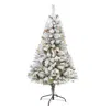 Homplanti 5' Flocked White Christmas Tree W/pinecones 150 Led 360 Tip
