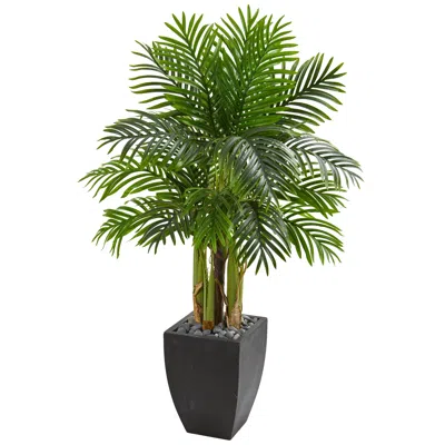 Homplanti 5' Kentia Palm Artificial Tree In Black Planter