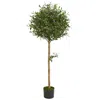 Homplanti 5' Olive Topiary Artificial Tree