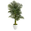 Homplanti 5' Paradise Palm Artificial Tree In White Planter