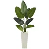 Homplanti 5' Travelers Palm Artificial Tree In Tall White Planter