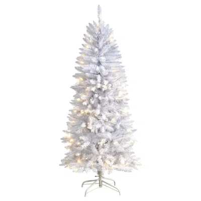 Homplanti 5' White Christmas Tree With 150 Lights And 491 Tips