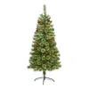 Homplanti 5' White Mountain Pine Christmas Tree 200 Leds & Pine Cones