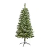 Homplanti 5' Wisconsin Slim Snow Tip Pine Christmas Tree W/150 Leds