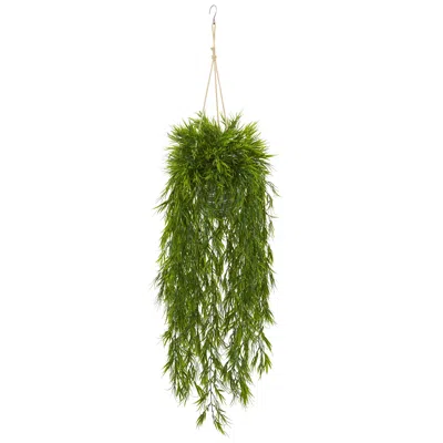 Homplanti 50" Mini Bamboo Artificial Plant In Hanging Metal Bucket