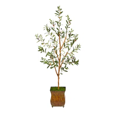 Homplanti 50" Olive Artificial Tree In Metal Planter