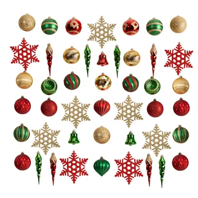 Homplanti 50 Pcs Shatterproof Ornament Set In Orange