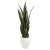 Homplanti 51" Sansevieria Artificial Plant In White Planter