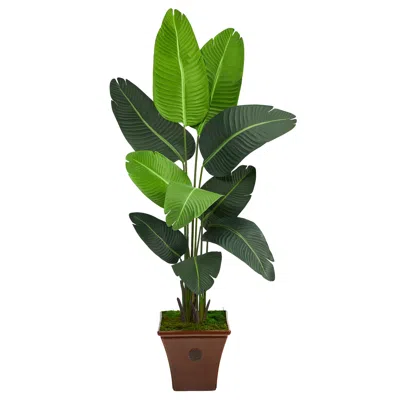 Homplanti 5.5' Travelers Palm Artificial Tree In Brown Planter