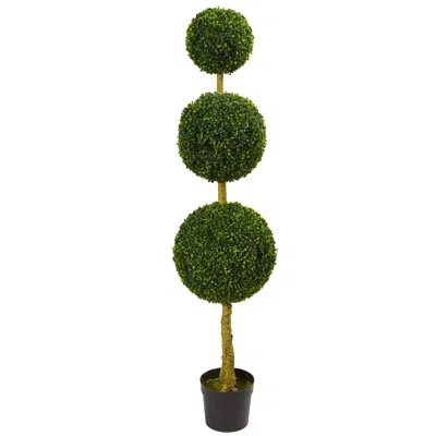 Homplanti 5.5' Triple Boxwood Topiary Uv Resistant (indoor/outdoor) In Black