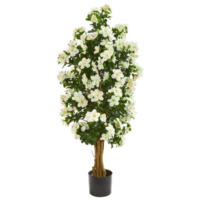 Homplanti 57" Azalea Artificial Tree In Burgundy