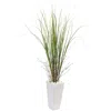 Homplanti 58" Bamboo Grass In White Tower Planter