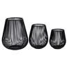 Homplanti 6" 8" 10' Black Tea Votive Lantern Candle Holder (set Of 3)