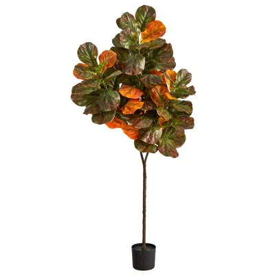 Homplanti 6' Autumn Fiddle Leaf Artificial Tree
