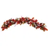 Homplanti 6' Autumn Maple Leaves Berry And Pinecones Fall Garland