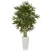 Homplanti 6' Bamboo Tree In White Tower Planter