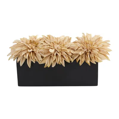 Homplanti 6" Dahlia Artificial Arrangement In Black Planter
